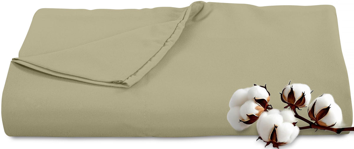 Royale Linens 300 Thread Count 100% Cotton Queen Flat Sheet Only - Super Soft Flat Sheets Only - Top Sheet Sold Separately - Breathable, Cool & Crisp White Flat Sheet (Queen, White)