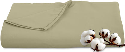 Royale Linens 300 Thread Count 100% Cotton Queen Flat Sheet Only - Super Soft Flat Sheets Only - Top Sheet Sold Separately - Breathable, Cool & Crisp White Flat Sheet (Queen, White)