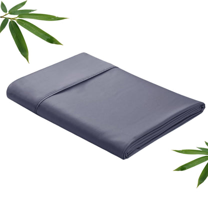 Bamboo Viscose Flat Sheets Only, 400 Thread Count Sateen Weave Twin Size Flat Sheet Only, Luxury Soft Cooling for Hot Sleepers, Silky Breathable (Beige, Twin)