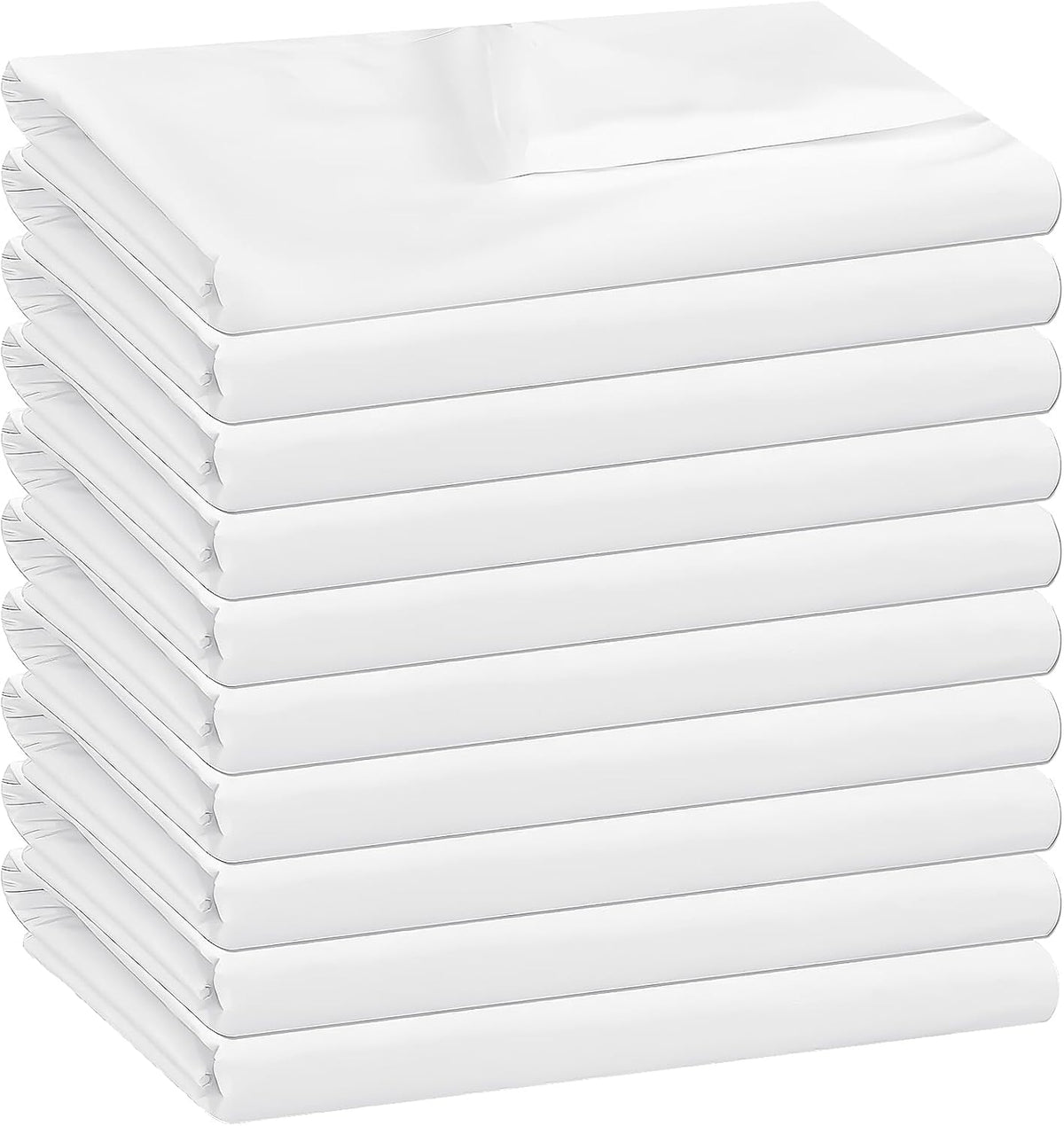 10 Pack White Flat Sheets Only Twin Size,Soft Microfiber Bedding Sheet