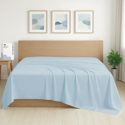 Mayfair Linen 100% Organic Cotton Percale Flat Sheet Full Size - 1 PC Flat Sheet, White - Crisp, Cool and Strong Bed Linen, Top Sheets for Hot Sleepers, Luxury Breathable GOTS Certified Sheets