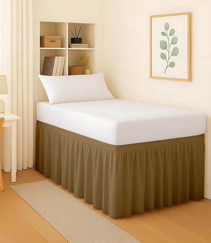 Mattress-Homes College Dorm Bed Skirt Twin XL, 42 Inch Drop Extra Long Bed Skirt, Split Corner Tailored Dust Ruffle, Premium Brushed Microfiber, Wrinkle Resistant, White