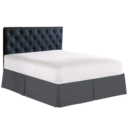 100% Cotton 800 Thread Count Box Pleated Bed Skirt - Luxury Pleated Dust Ruffle, Bed Skirt, Easy Fit with 15 Inch Tailored Drop, King Size White Solid