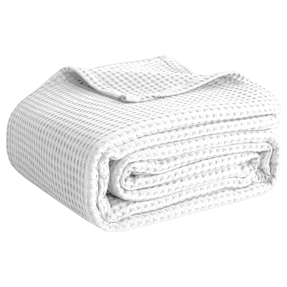 100% Cotton Blankets for Bed - Waffle Weave Blankets for Summer, Lightweight and Breathable Soft Woven Blanket for Spring (Dark Grey, Queen (90" x 90"))
