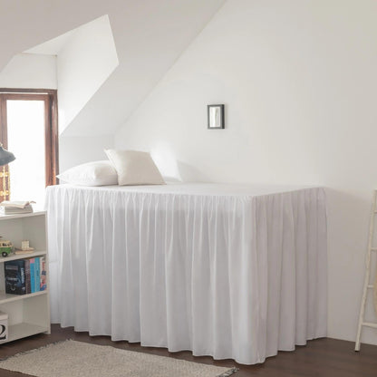 Dorm Room Bed Skirt Twin XL, College DormEssentials - White, 32 Inch