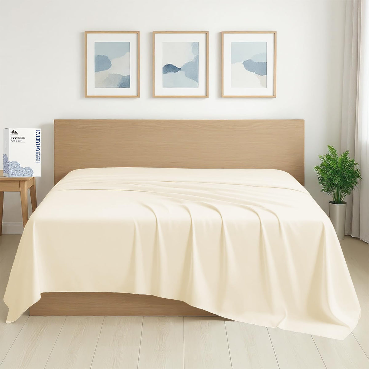 Mayfair Linen 100% Organic Cotton Percale Flat Sheet Full Size - 1 PC Flat Sheet, White - Crisp, Cool and Strong Bed Linen, Top Sheets for Hot Sleepers, Luxury Breathable GOTS Certified Sheets