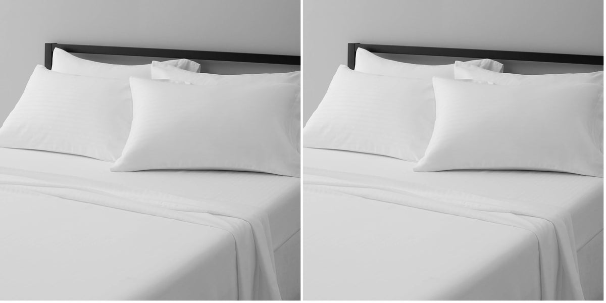Amazon Basics Lightweight Breathable Wrinkle-Free Brushed Microfiber 3-Piece Bed Sheet Set with 14-Inch Deep Pockets, Twin, Bright White, Solid