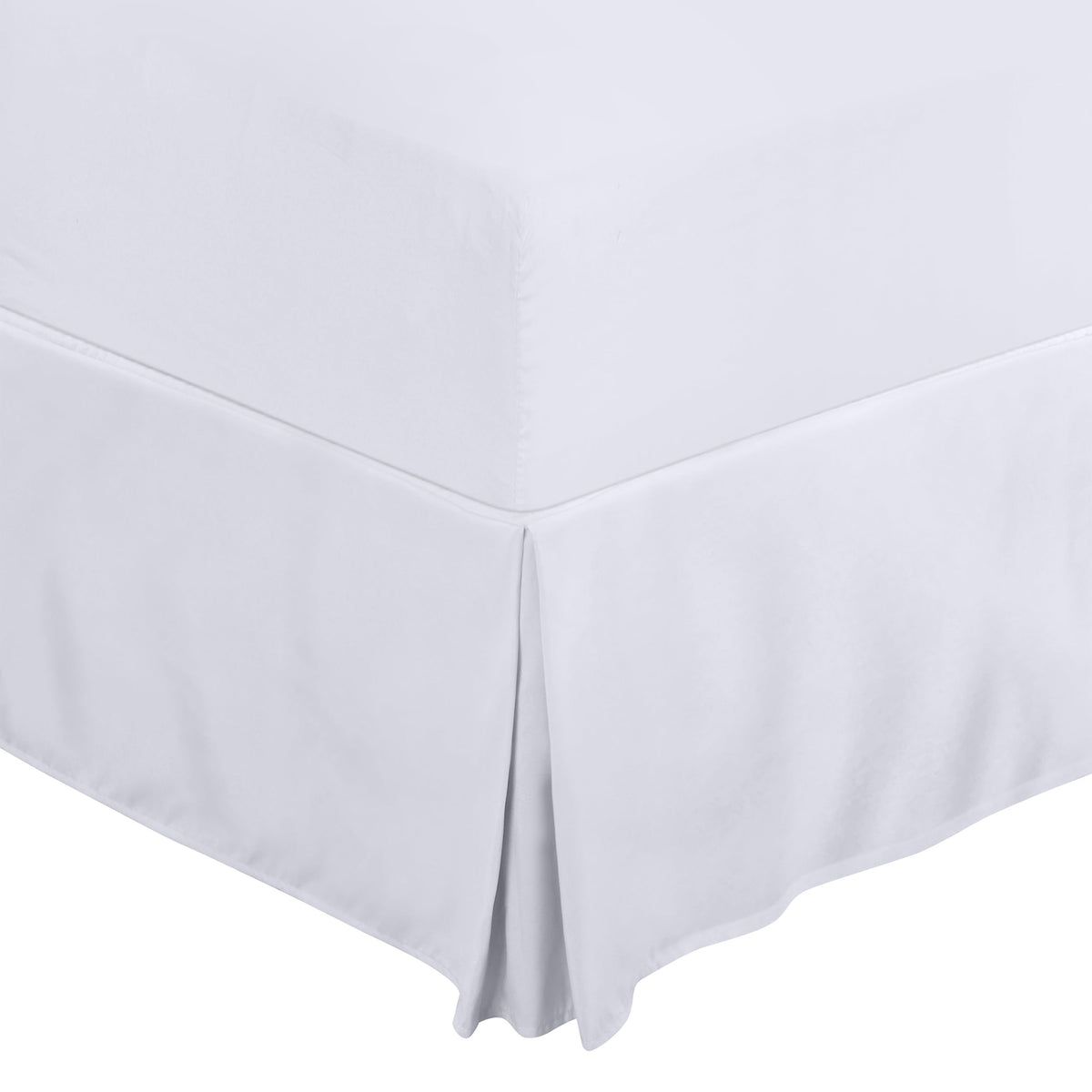 King Size Pleated Bed Skirt, Hides Under-Bed Storage 16 Inch Drop, White
