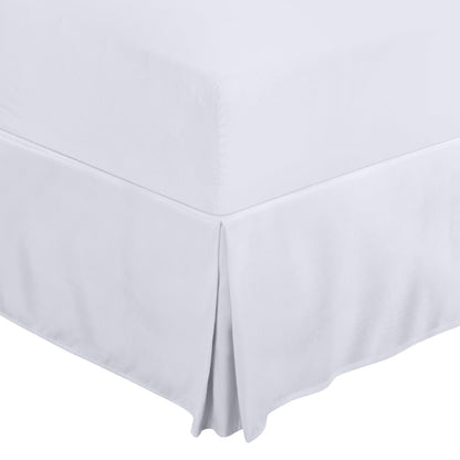 King Size Pleated Bed Skirt, Hides Under-Bed Storage 16 Inch Drop, White