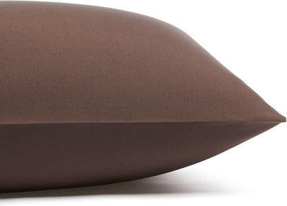 Amazon Basics Lightweight Super Soft Easy Care Wrinkle Free Microfiber 3 Piece Bed Sheet Set with 14-Inch Deep Pockets, Twin, Chocolate, Solid