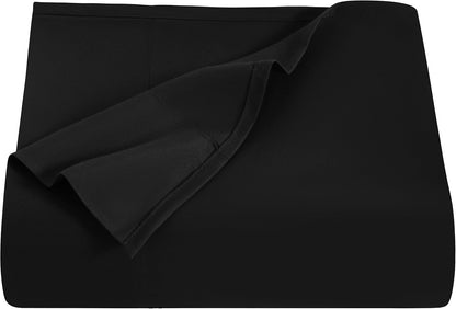 NTBAY Queen Microfiber Flat Sheet, 90 x 102, Black