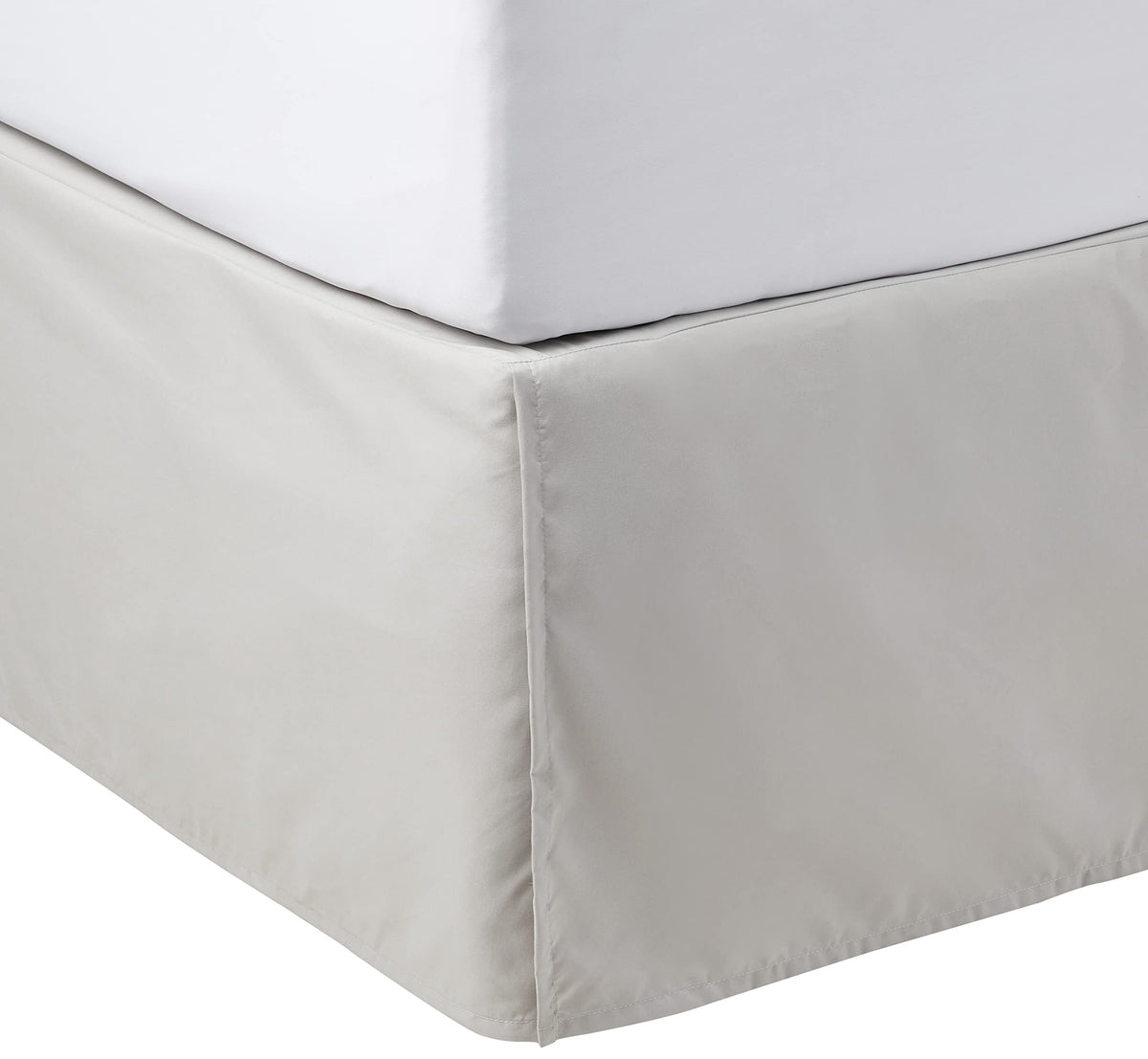 Amazon Basics Lightweight Pleated Bed Skirt, Machine Washable, Wrinkle and Fade Resistant, Queen, Black