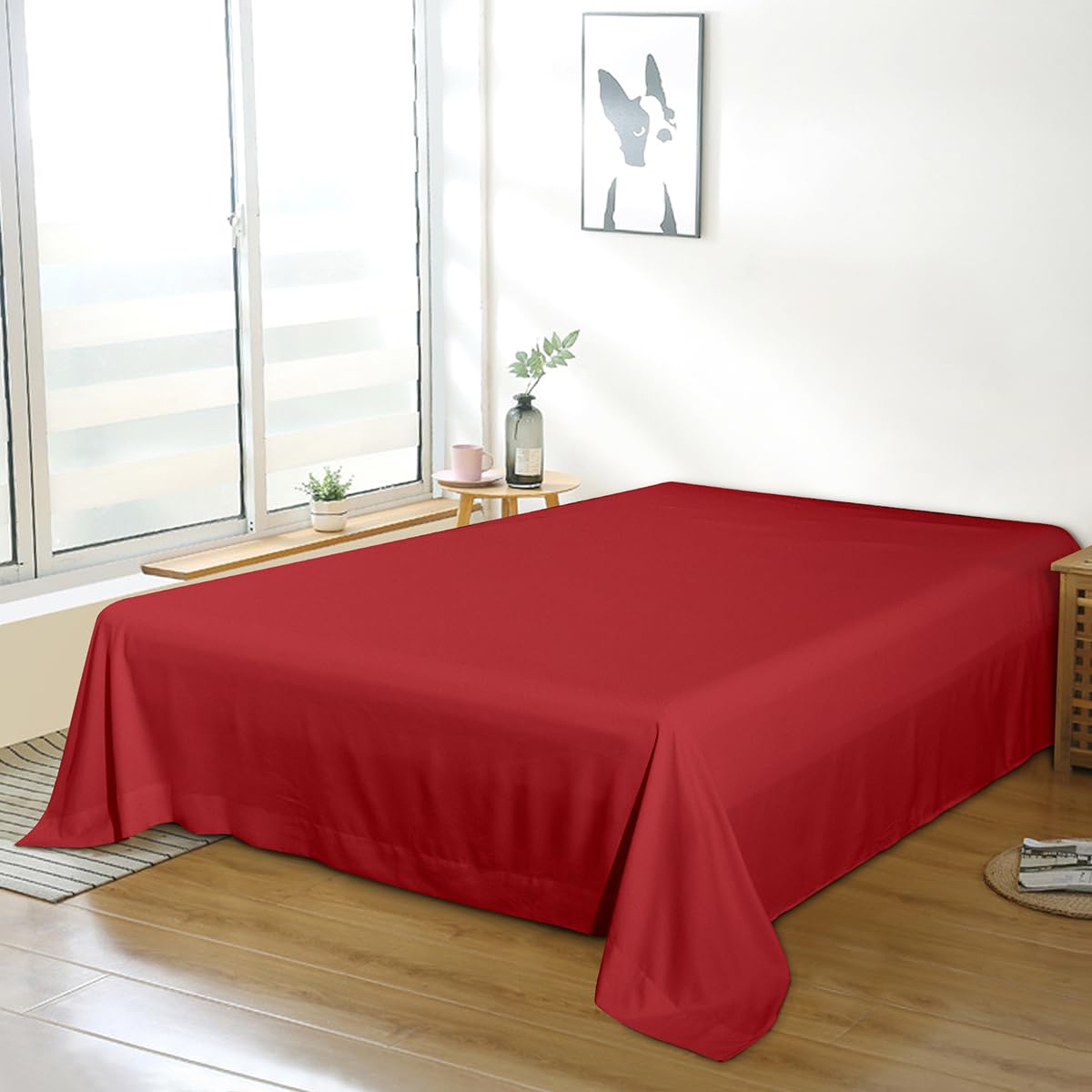 Bedding Twin Flat Sheet - Soft Brushed Microfiber, Shrinkage and Fade Resistant Top Sheet - Easy Care - 1 Flat Sheet Only, Pink