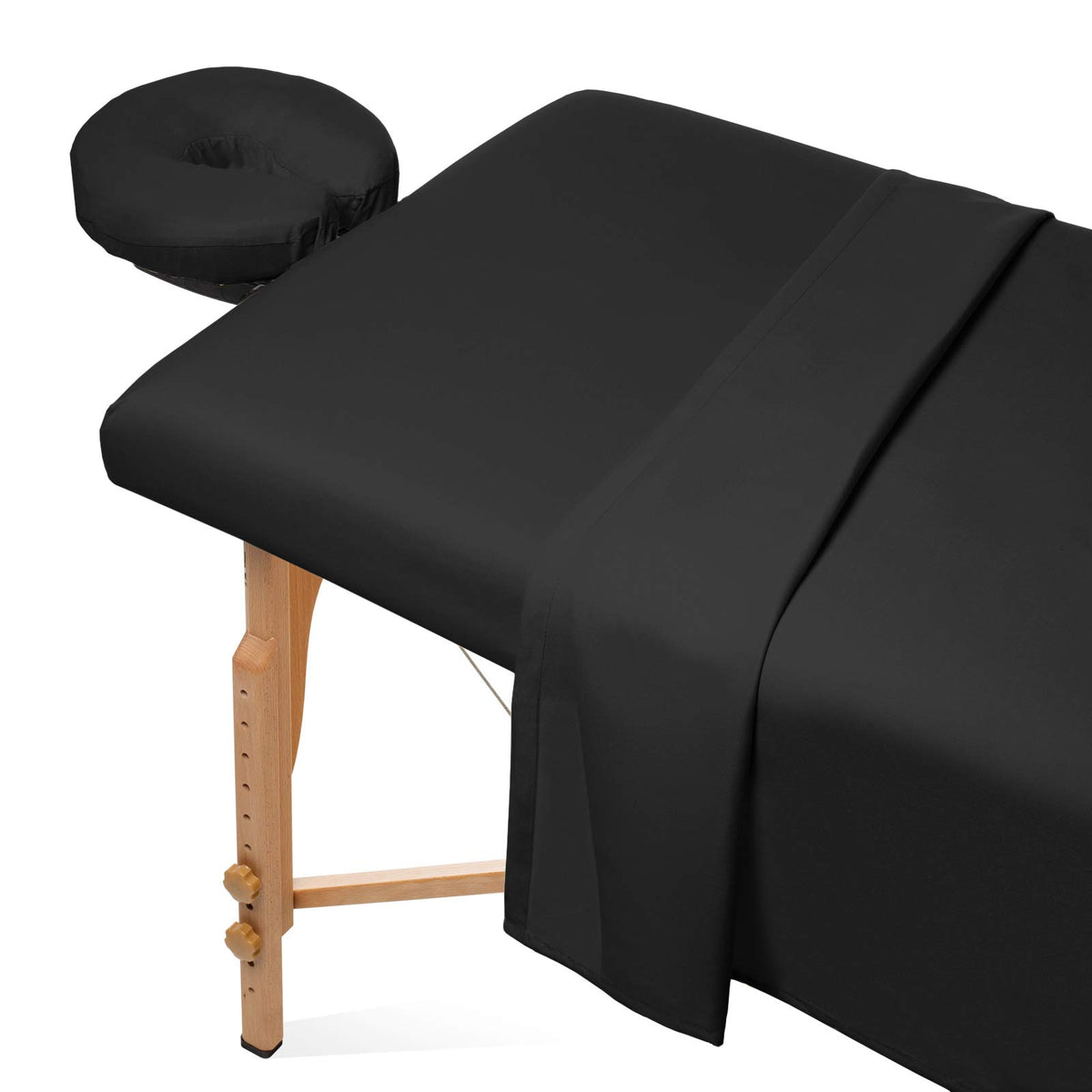 Saloniture 3-Piece Microfiber Massage Table Sheet Set - Premium Facial Bed Cover - Includes Flat and Fitted Sheets with Face Cradle Cover - White