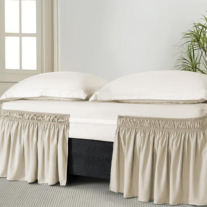 Taupe Wrap Around Bed Skirt,Full/Queen,18" Drop