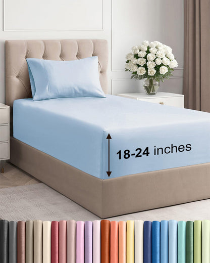 Extra Deep King Sheet Set - 4 Piece Breathable & Cooling - Antique White