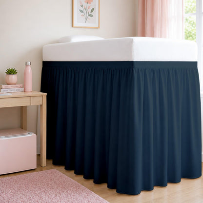 Cottingon Twin XL 32 Inch Drop Extended Dorm Room Bed Skirt,100% Microfiber College Bed Essentials Extra Long Size Dust Ruffle,White