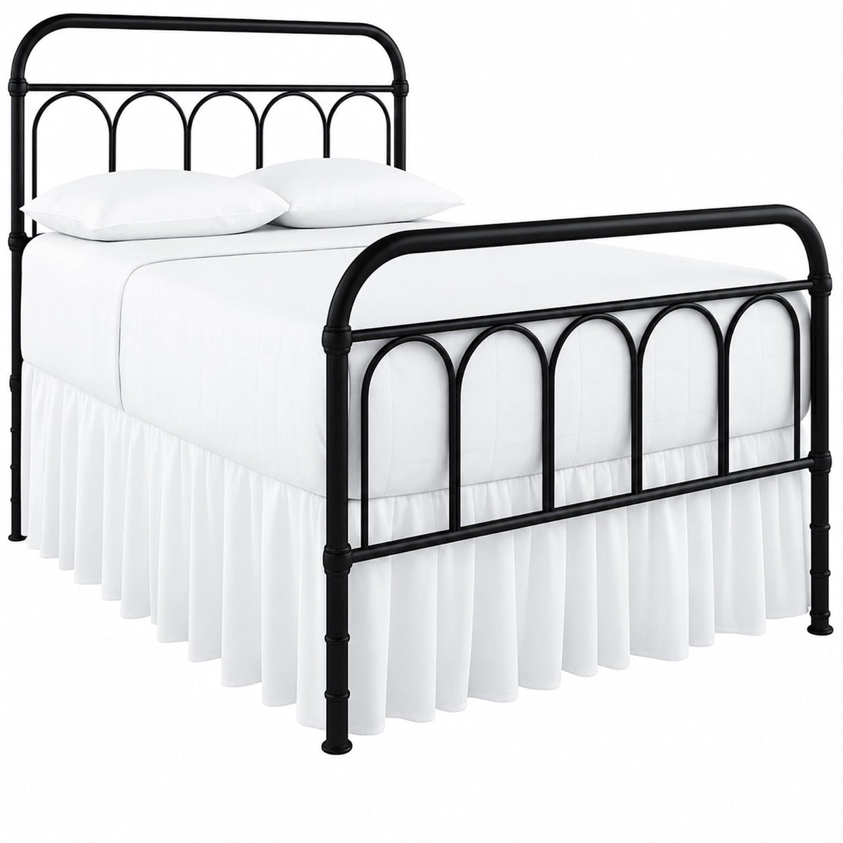 Cottingon Dorm Bed Skirt Twin XL 36" with Split Corners, 100% Microfiber Soft and Stylish, College Room Essential, Extra Long Dust Ruffle for Extended Beds, White