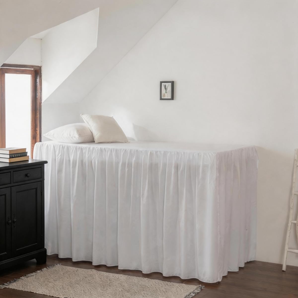 Bed Skirt Queen Size Ruffled Bed Skirt with Split Corners