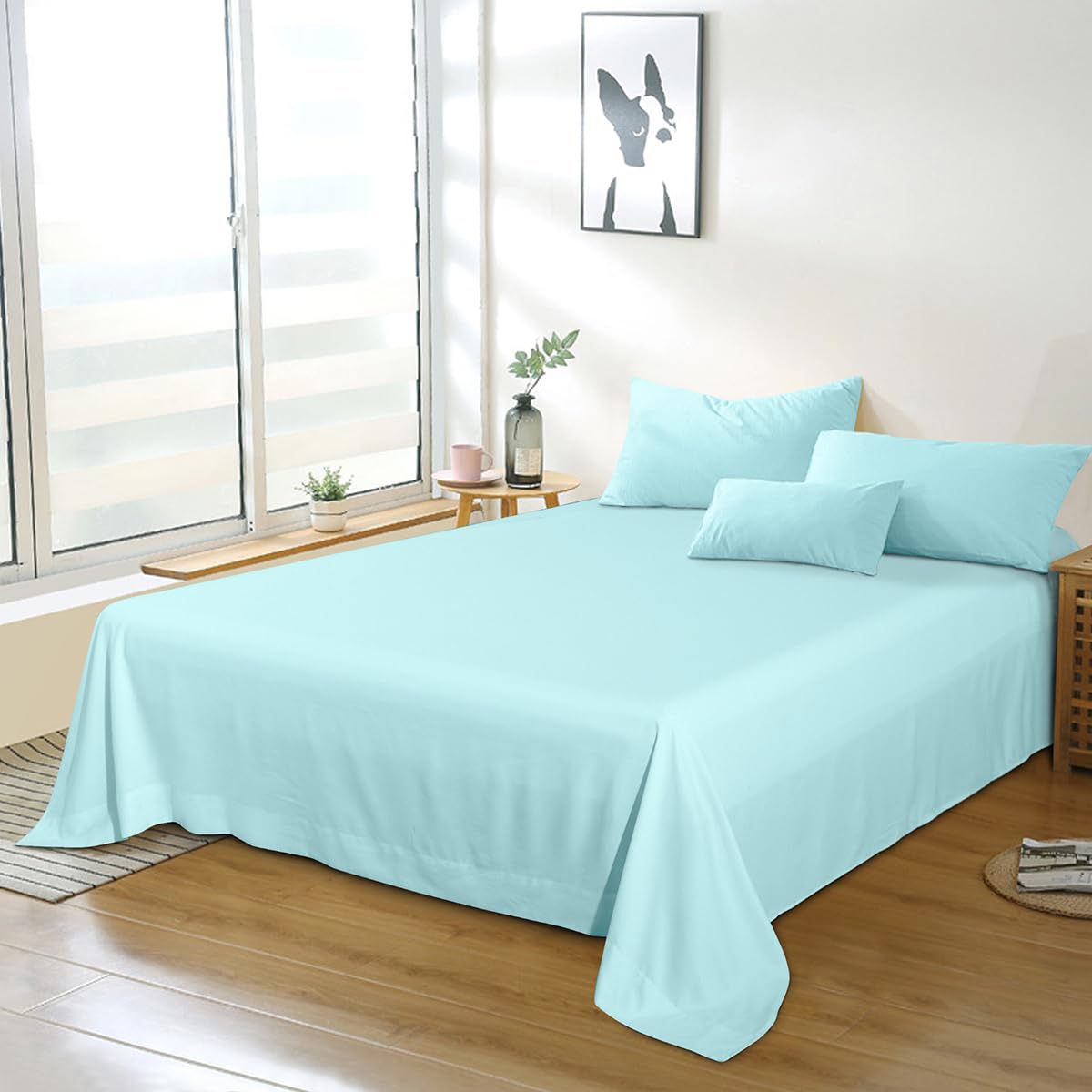 Bedding Twin Flat Sheet - Soft Brushed Microfiber, Shrinkage and Fade Resistant Top Sheet - Easy Care - 1 Flat Sheet Only, Pink