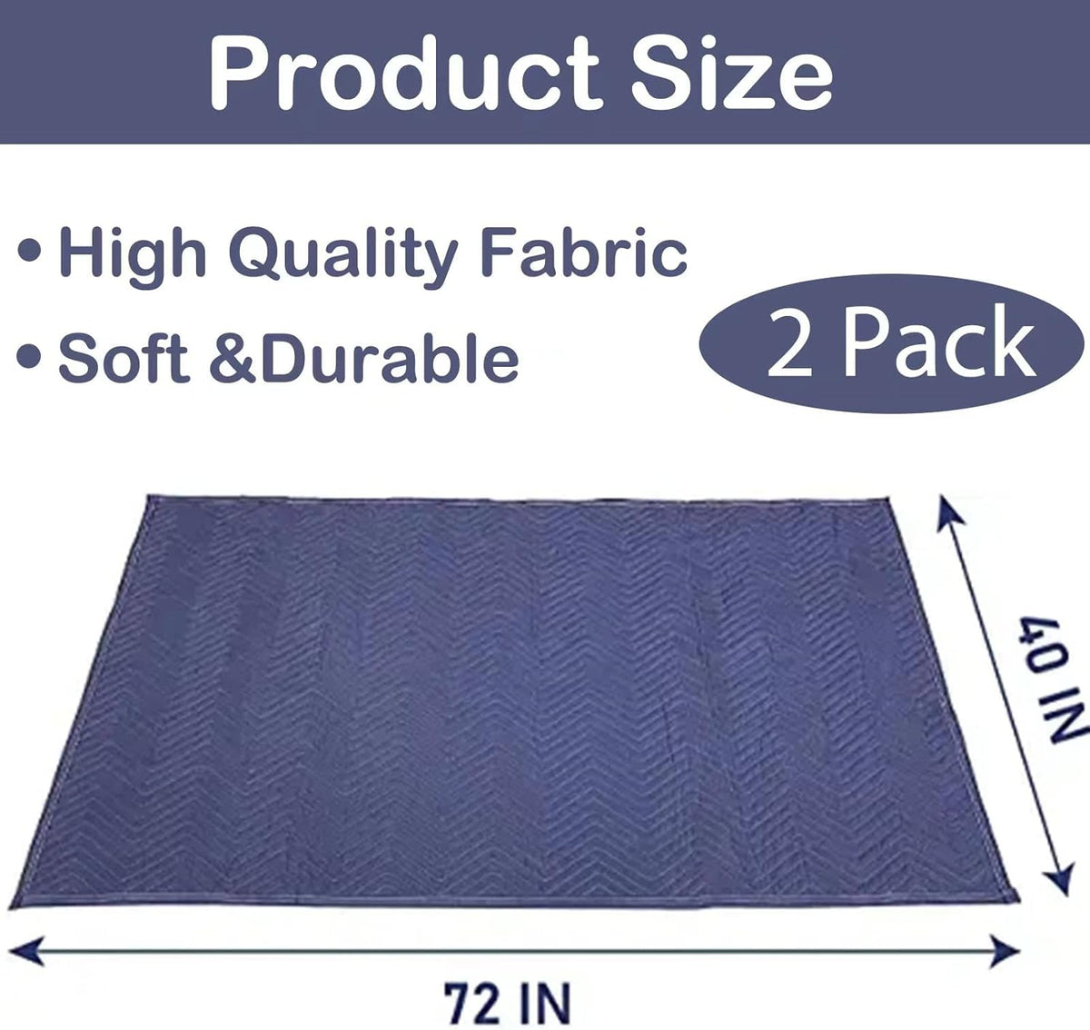 PONGHEI 2 Moving Blankets 40"x 72" Heavy Duty Packing Blankets for Moving Shipping Thick Furniture Wrapping for Moving Supplies Professional Quilted Shipping Blankets