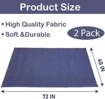 PONGHEI 2 Moving Blankets 40"x 72" Heavy Duty Packing Blankets for Moving Shipping Thick Furniture Wrapping for Moving Supplies Professional Quilted Shipping Blankets