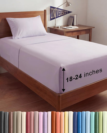 Extra Deep King Sheet Set - 4 Piece Breathable & Cooling - Antique White