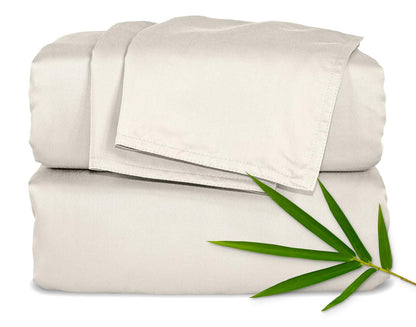 King Sheets by Pure Bamboo, Genuine 100% Organic Viscose Derived from Bamboo Bed Sheet Set, Soft & Cooling, Double Stitching, 2 Year Quality Promise (King, White)