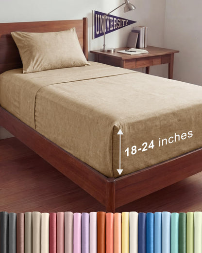 Extra Deep King Sheet Set - 4 Piece Breathable & Cooling - Antique White