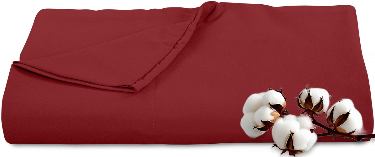 Royale Linens 300 Thread Count 100% Cotton Queen Flat Sheet Only - Super Soft Flat Sheets Only - Top Sheet Sold Separately - Breathable, Cool & Crisp White Flat Sheet (Queen, White)