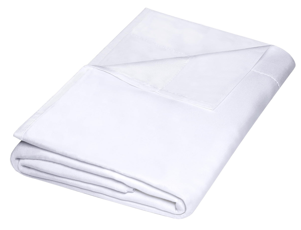 ZPECC Twin Flat Sheets Only White 6 Pack, Color-Coded Hem Threads