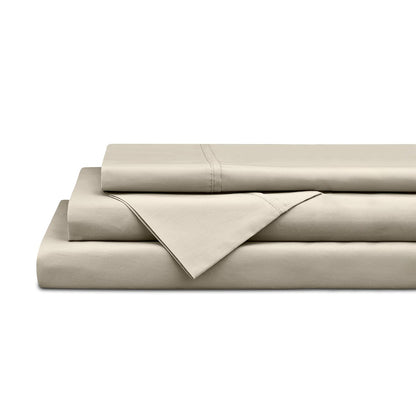 Linen Home 100% Cotton Percale Sheets Queen Size 4 Pc Cooling Set - White