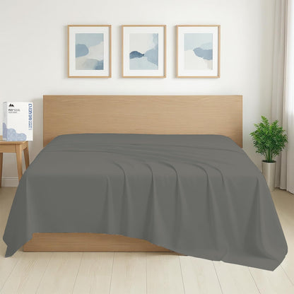 Mayfair Linen 100% Organic Cotton Percale Flat Sheet Full Size - 1 PC Flat Sheet, White - Crisp, Cool and Strong Bed Linen, Top Sheets for Hot Sleepers, Luxury Breathable GOTS Certified Sheets