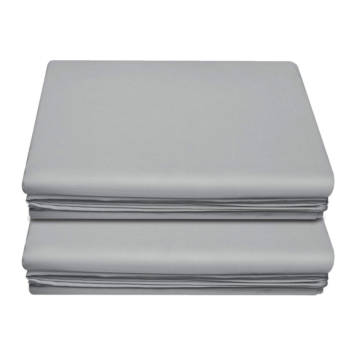 Lirex 2-Pack Twin Size Flat Sheet Set, Ultra-Soft Brushed 1800 Microfiber, Breathable & Wrinkle-Free, Machine Washable (White)