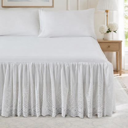 Brandream Cream Lace Bed Skirt King 18-Inch Drop Romantic Bedding