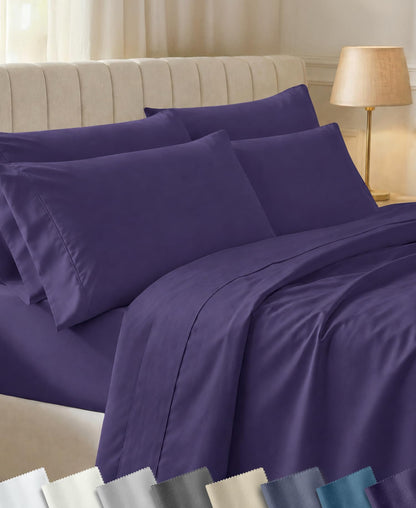 California Design Den Soft 100% Cotton Sateen Queen Bed Sheets Set, White