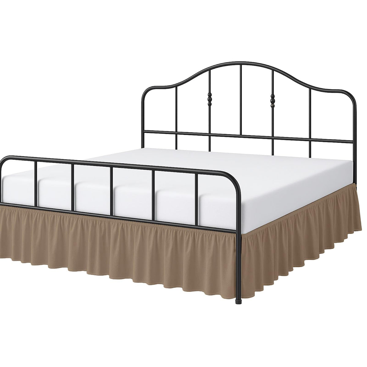 Cottington Lane Extra Long Ruffled College Dorm Bed Skirt 36 Inch Drop, Premium Hotel Collection Brushed Mircofiber Twin XL Dust Ruffle Raised Dorm Room Essentials and Decor, White Solid