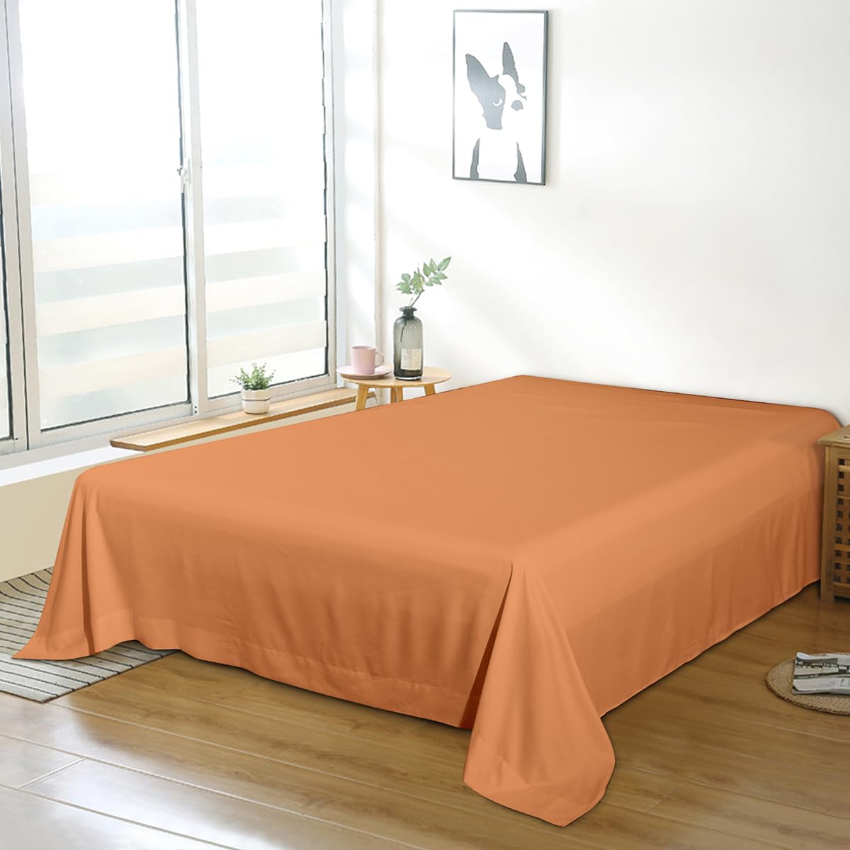 Bedding Twin Flat Sheet - Soft Brushed Microfiber, Shrinkage and Fade Resistant Top Sheet - Easy Care - 1 Flat Sheet Only, Pink