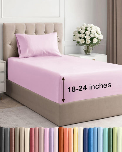 Extra Deep King Sheet Set - 4 Piece Breathable & Cooling - Antique White