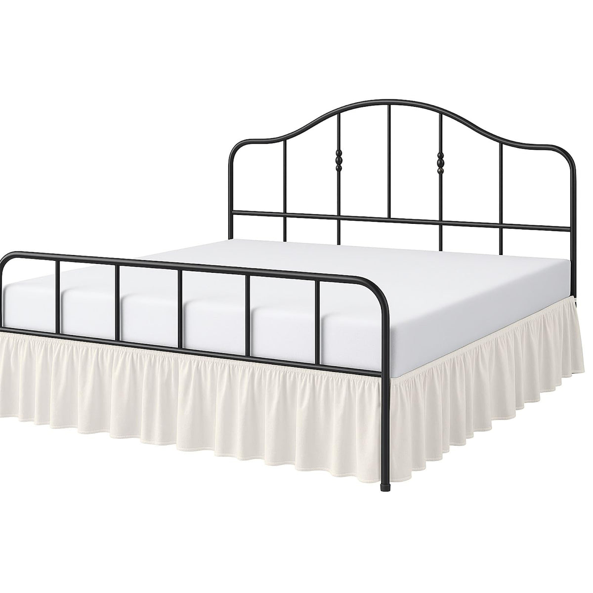Cottington Lane Extra Long Ruffled College Dorm Bed Skirt 36 Inch Drop, Premium Hotel Collection Brushed Mircofiber Twin XL Dust Ruffle Raised Dorm Room Essentials and Decor, White Solid