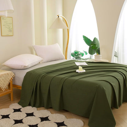 Ecocott Queen Flat Sheet - Hotel Quality Flat Sheets Only - Cotton Top Sheet - Ultra Soft & Breathable - Wrinkle Free & Fade Resistant - 1 Piece Flat Sheet (Queen, Avocado Green)
