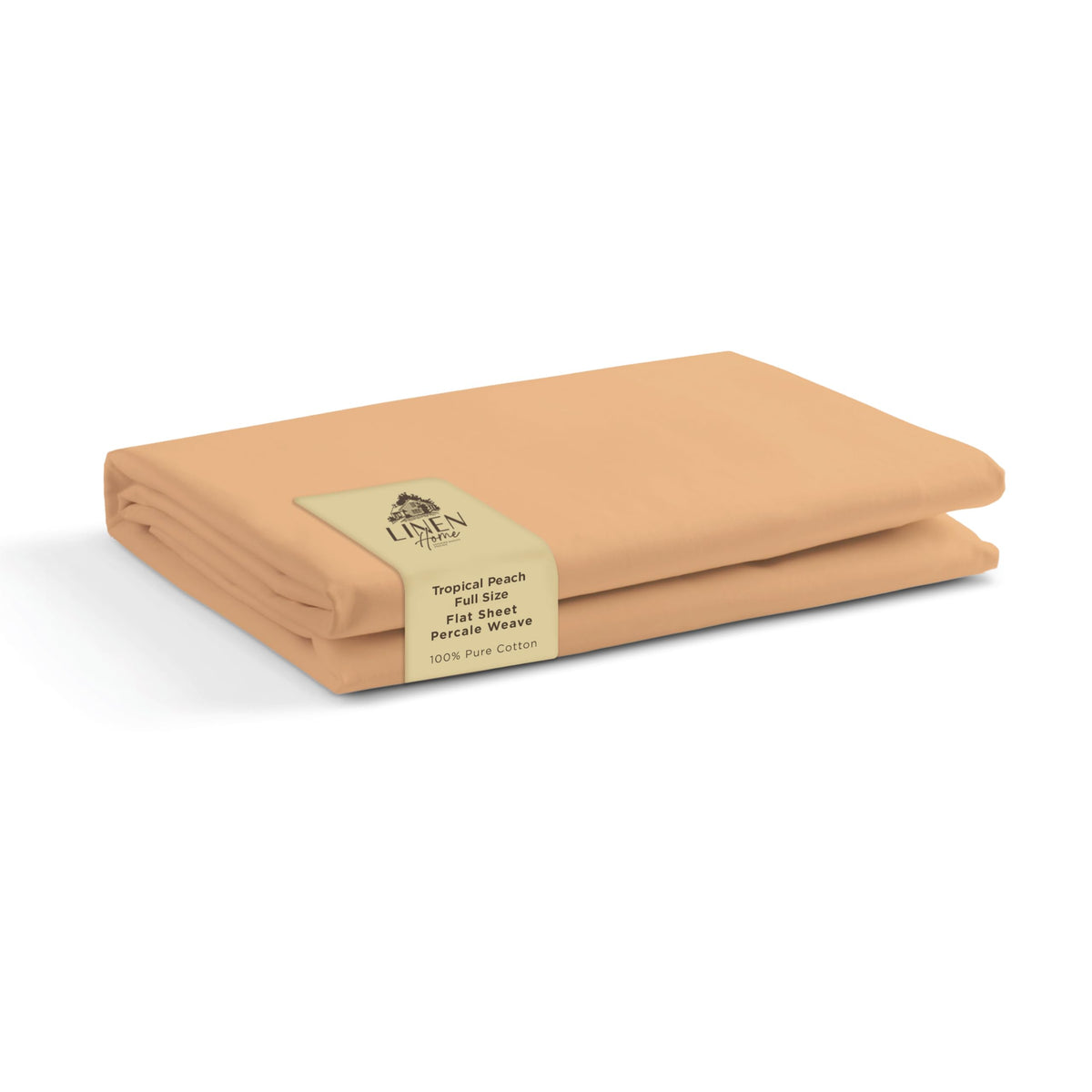 Linen Home Queen Size Flat Sheet Only 100% Cotton Percale, White