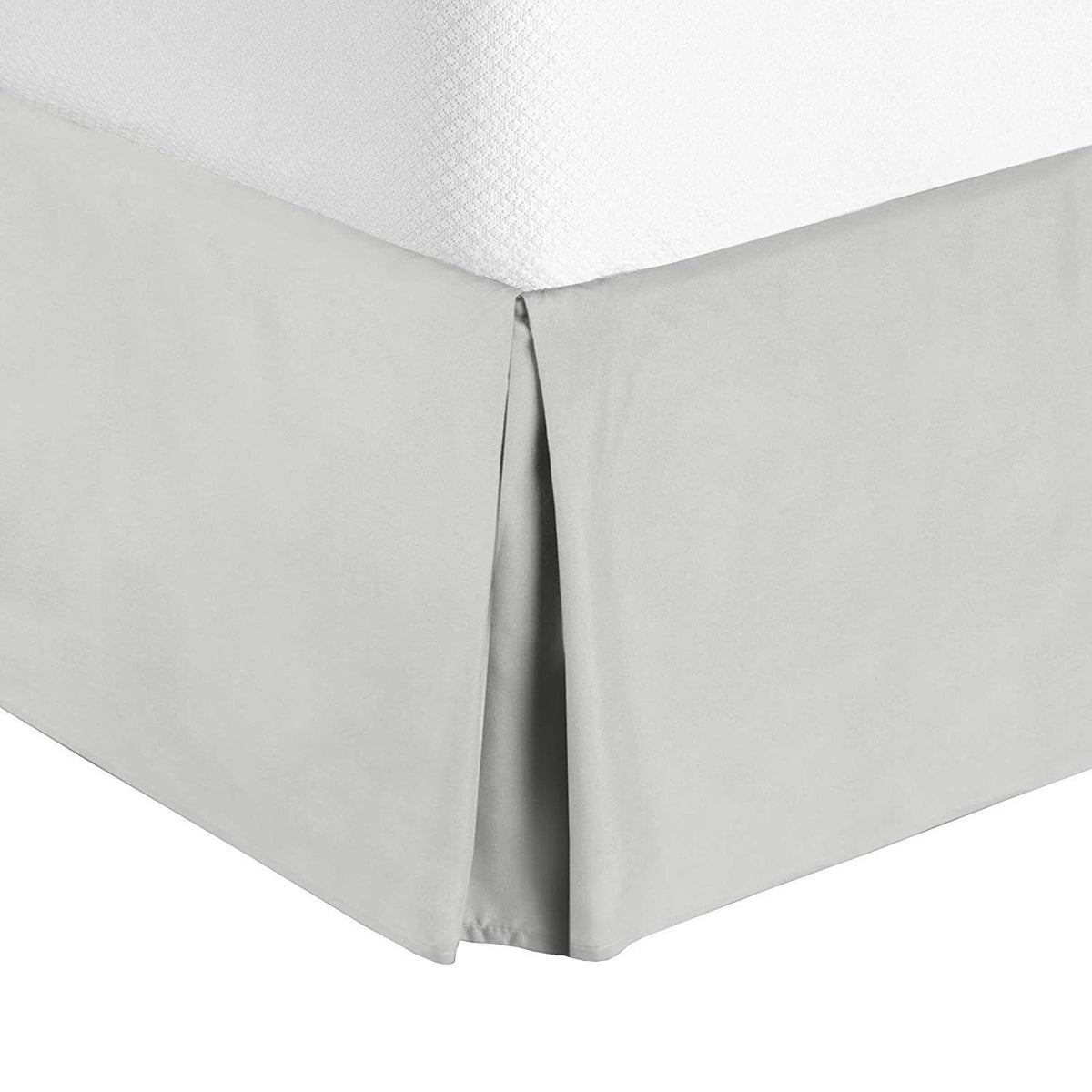 Split Corner Bed Skirt 18 Inch Drop Cal King Size 100% Egyptian Cotton Wrinkle and Fade Resistant Cal King Size, Brown Solid