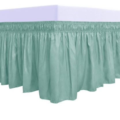 PureFit Wrap Around Ruffled Bed Skirt, White, Queen/King - 18" Drop