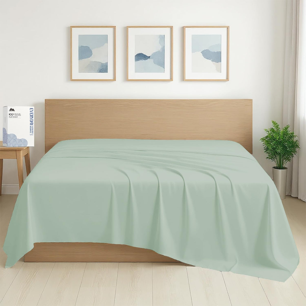 Mayfair Linen 100% Organic Cotton Percale Flat Sheet Full Size - 1 PC Flat Sheet, White - Crisp, Cool and Strong Bed Linen, Top Sheets for Hot Sleepers, Luxury Breathable GOTS Certified Sheets