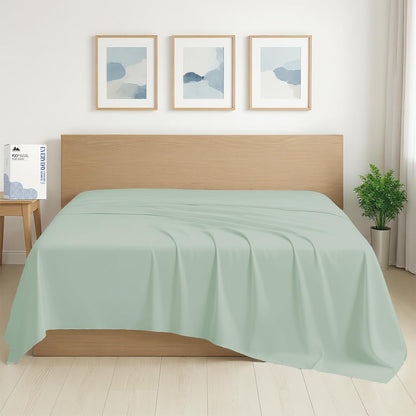 Mayfair Linen 100% Organic Cotton Percale Flat Sheet Full Size - 1 PC Flat Sheet, White - Crisp, Cool and Strong Bed Linen, Top Sheets for Hot Sleepers, Luxury Breathable GOTS Certified Sheets