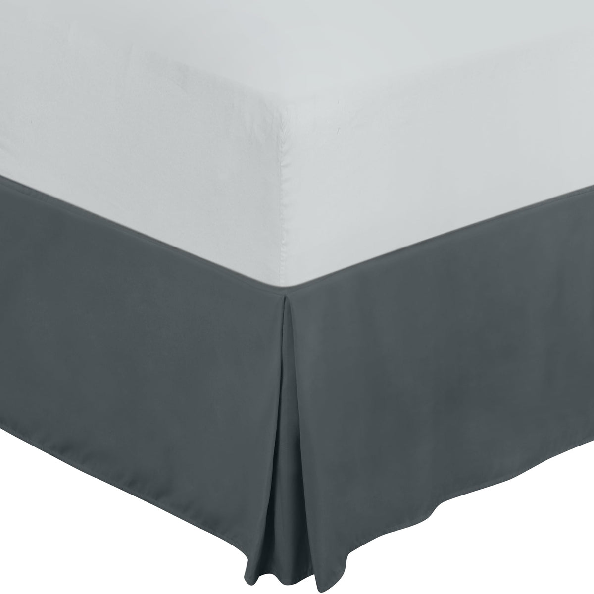 Queen Size Pleated Bed Skirt, Hides Under-Bed Storage 16 Inch Drop, Brown