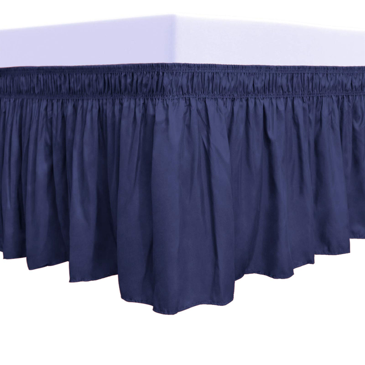 PureFit Wrap Around Ruffled Bed Skirt, White, Queen/King - 18" Drop