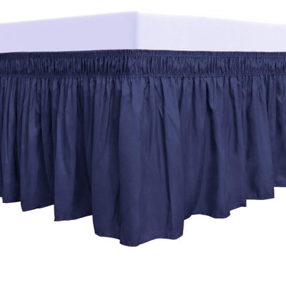 PureFit Wrap Around Ruffled Bed Skirt, White, Queen/King - 18" Drop