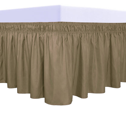PureFit Wrap Around Ruffled Bed Skirt, White, Queen/King - 18" Drop